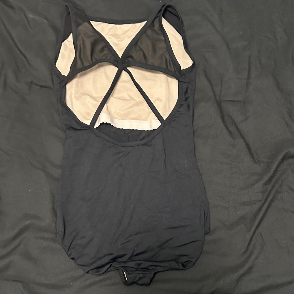 Black Ballerina leotard/bodysuit with cover skirt